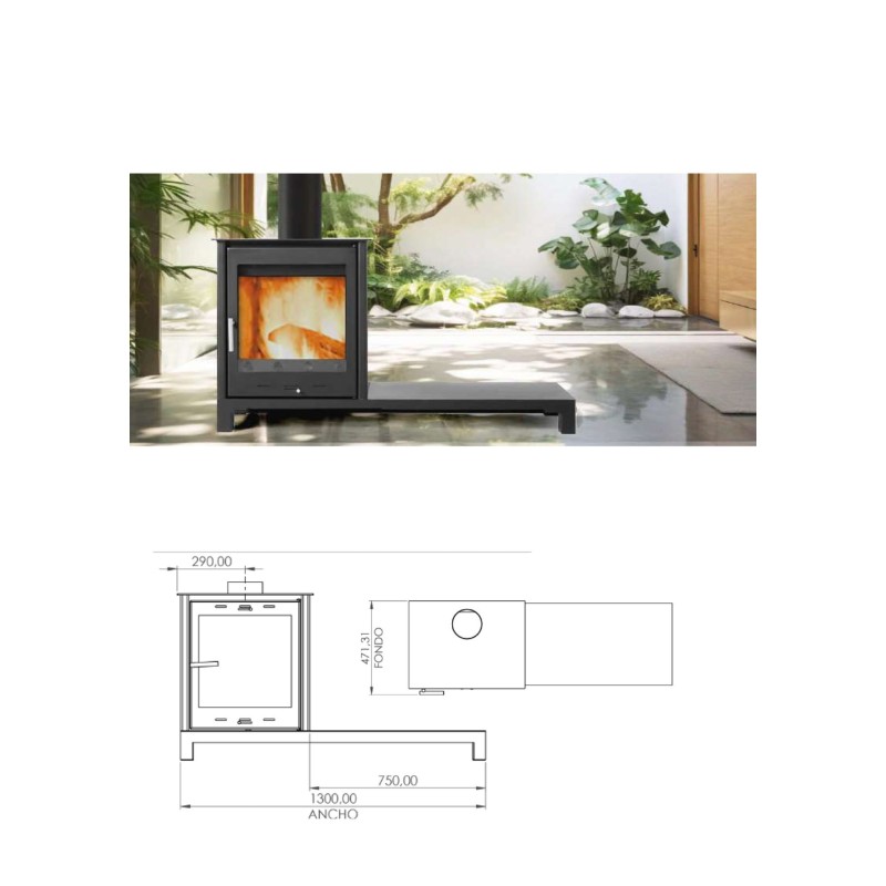 ESTUFA DE LEÑA SILARA BANCADA